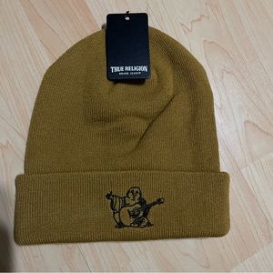 TRUE RELIGION Men's Buddha Emboseed Cuffed Beanie Hat